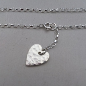 Silver Heart Ankle Bracelet