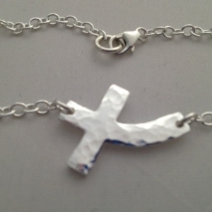 Silver Chunky Cross Bracelet