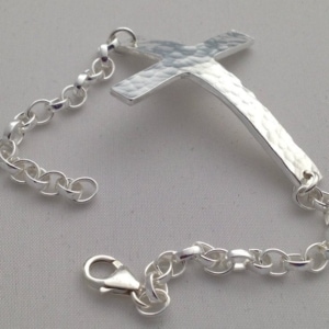 Silver Large Cross Bracelet