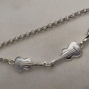 Silver Guitar Chain Bracelet