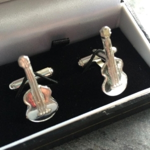 Silver Guitar Cufflinks
