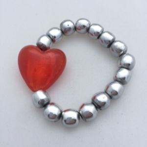 Chunky Red Heart Bracelet