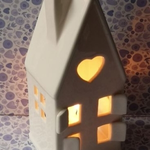 Ceramic House Tea Light Holder - tall