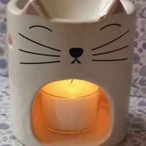 Cat Oil Burner - White